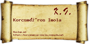 Korcsmáros Imola névjegykártya